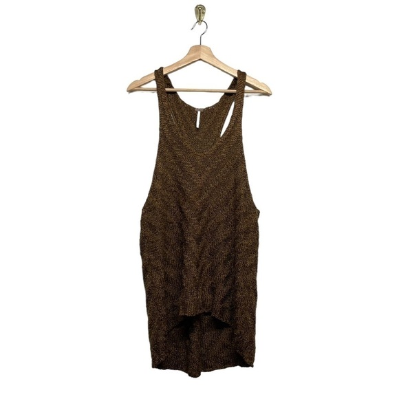 FREE PEOPLE Chevron Sweater Tank Top Brown M - Picture 4 of 11